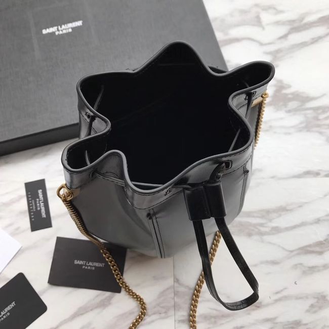 SAINT LAURENT Teddy leather bucket bag Y550168 black