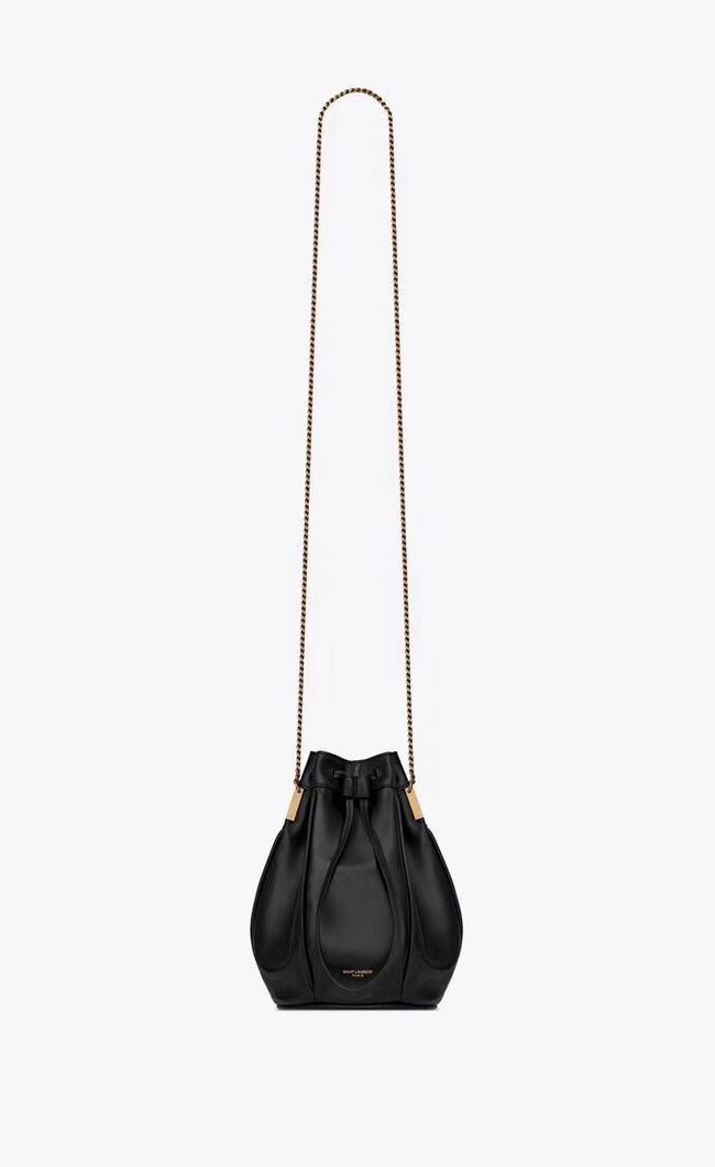 SAINT LAURENT Teddy leather bucket bag Y550168 black