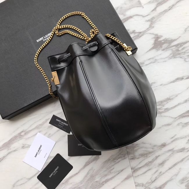 SAINT LAURENT Teddy leather bucket bag Y550168 black