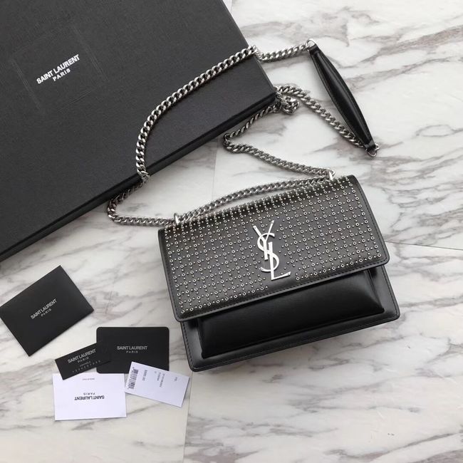 SAINT LAURENT leather shoulder bag Y550228 black