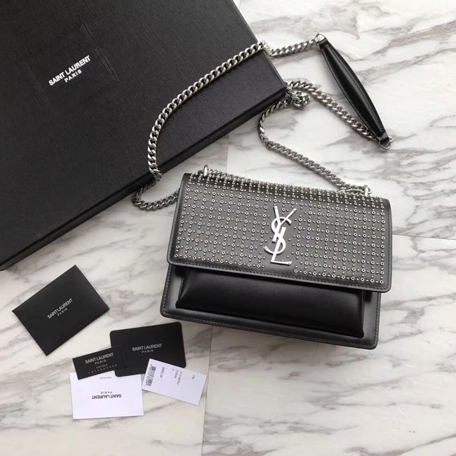SAINT LAURENT leather shoulder bag Y550228 black