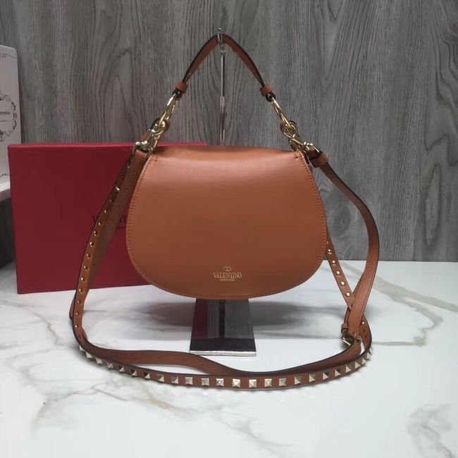 VALENTINO Candy quilted leather cross-body bag V3410 Camel