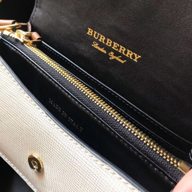 BURBERRY Hampshire vintage check leather cross-body bag 24581 white