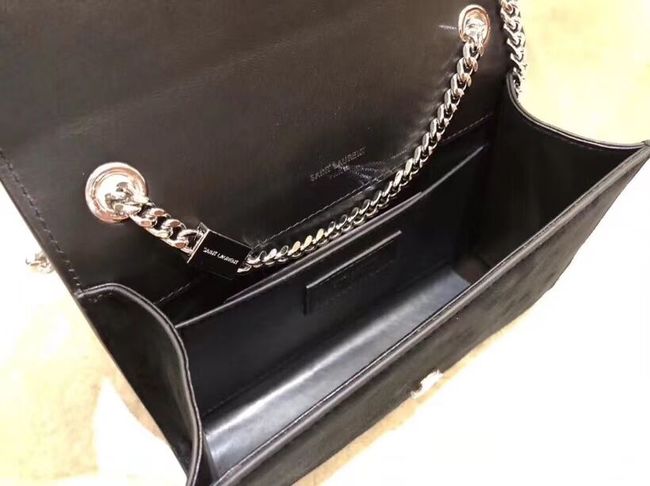 SAINT LAURENT leather shoulder bag Y552024 black&white