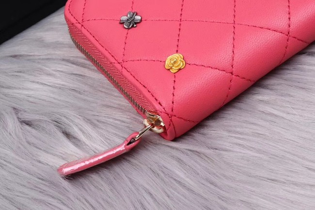 Chanel Lambskin & Gold-Tone Metal A81611 pink