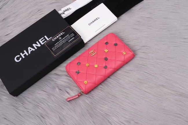 Chanel Lambskin & Gold-Tone Metal A81611 pink