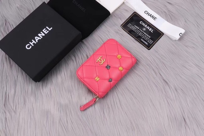 Chanel classic card holder A81610 pink