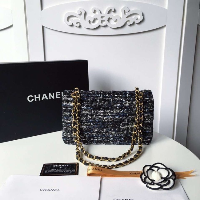 Chanel classic handbag Tweed Braid & Gold-Tone Metal A01112-4