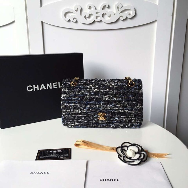 Chanel classic handbag Tweed Braid & Gold-Tone Metal A01112-4