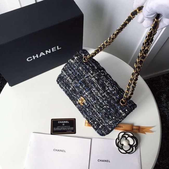 Chanel classic handbag Tweed Braid & Gold-Tone Metal A01112-4