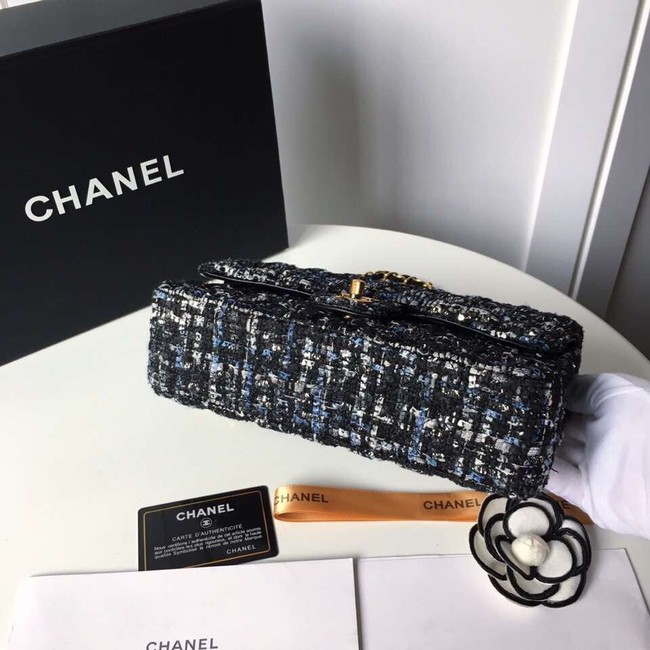 Chanel classic handbag Tweed Braid & Gold-Tone Metal A01112-4