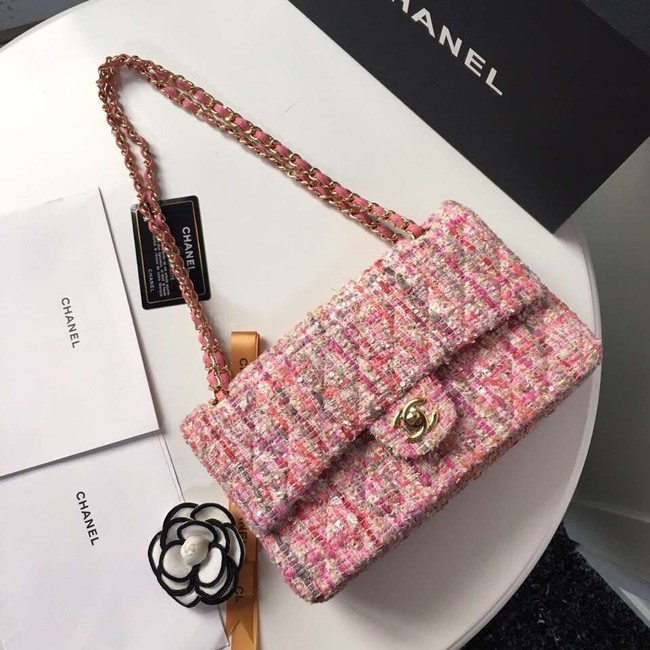 Chanel classic handbag Tweed Braid & Gold-Tone Metal A01112-5