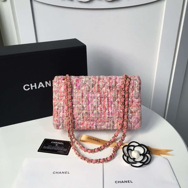 Chanel classic handbag Tweed Braid & Gold-Tone Metal A01112-5