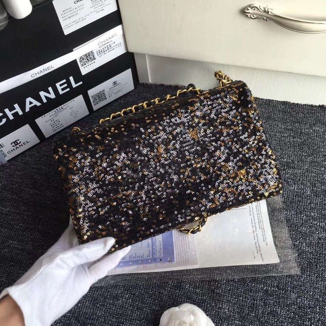 Chanel flap bag Sequins & Gold-Tone Metal AS0160 black