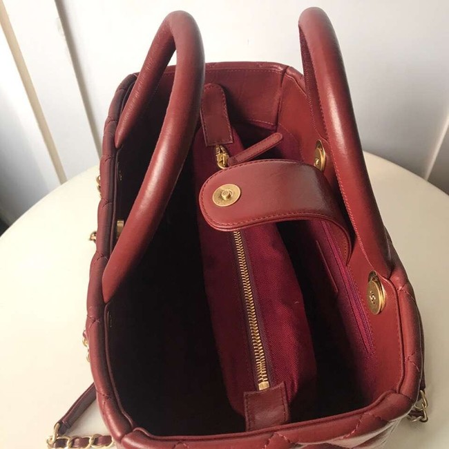 Chanel large shopping bag Aged Calfskin & Gold-Tone Metal A57974 Burgundy