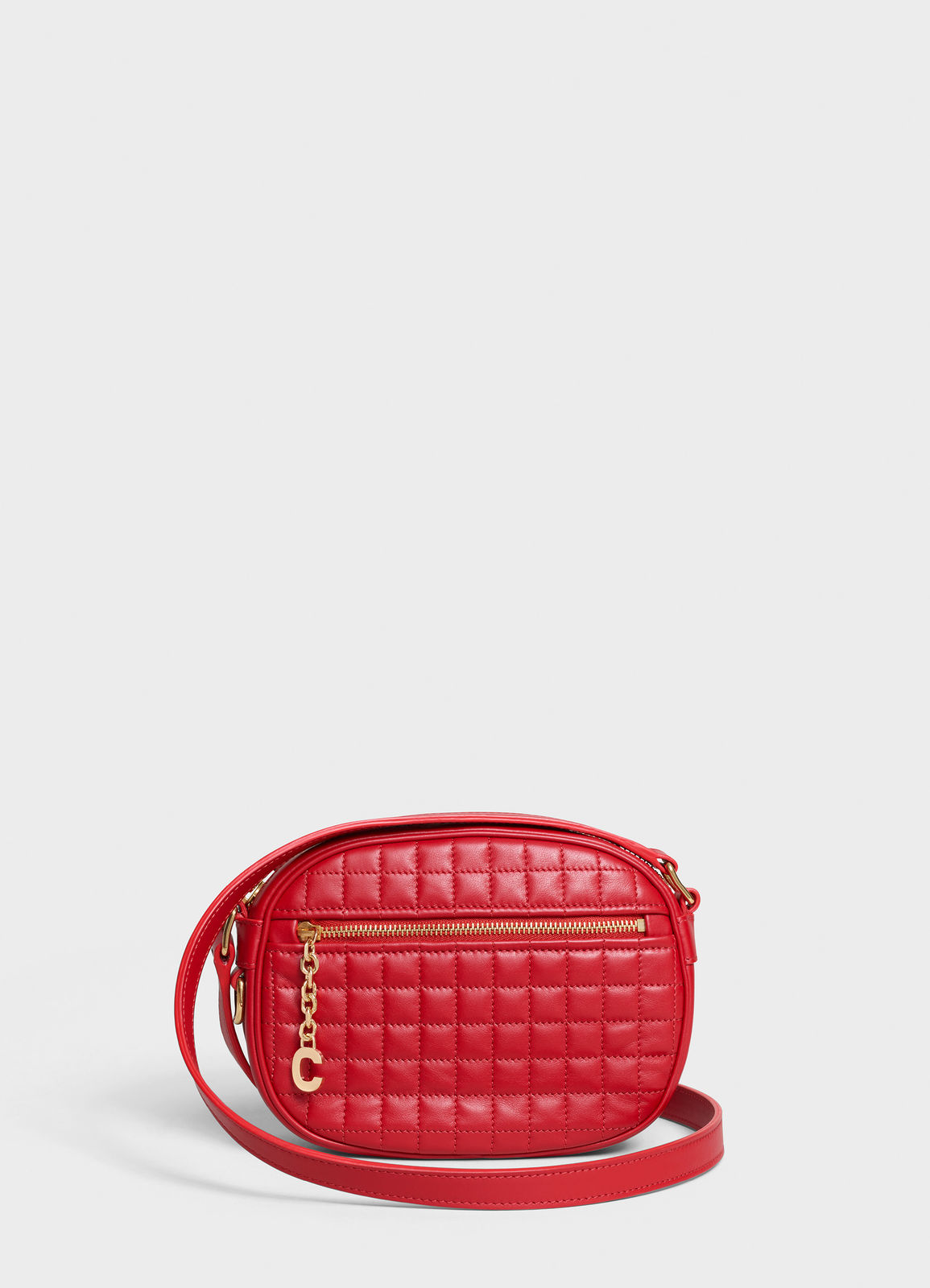 CELINE CROSS BODY SMALL C CHARM BAG IN QUILTED CALFSKIN 188363 RED