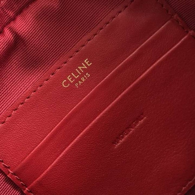 CELINE CROSS BODY SMALL C CHARM BAG IN QUILTED CALFSKIN 188363 RED