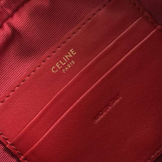 CELINE CROSS BODY SMALL C CHARM BAG IN QUILTED CALFSKIN 188363 RED