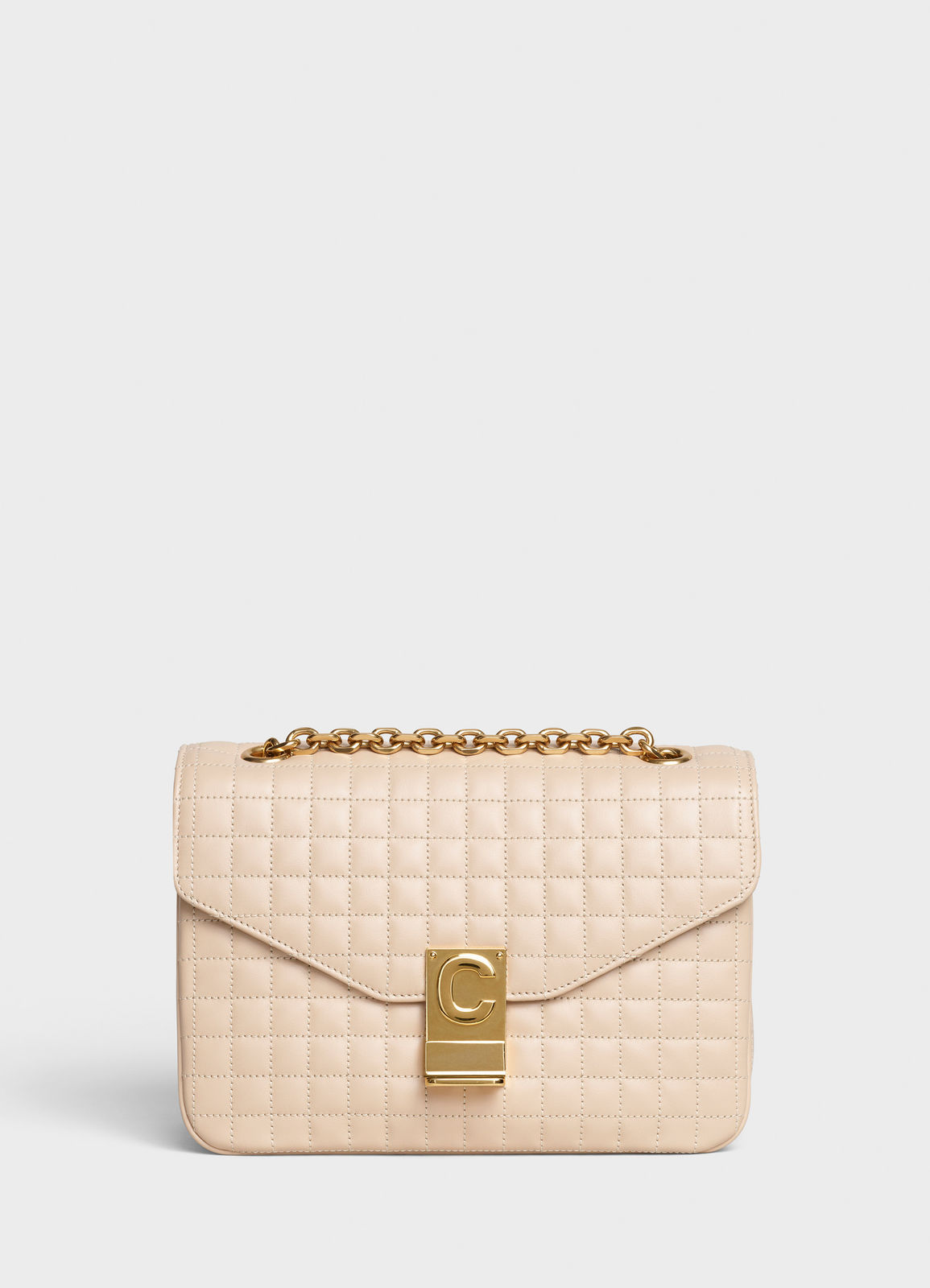 CELINE MEDIUM C BAG IN BICOLOUR QUILTED CALFSKIN CL87253 cream