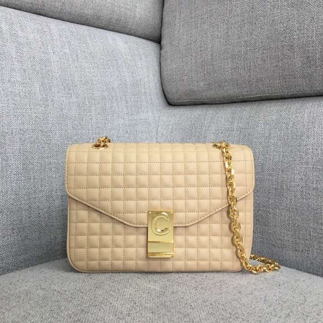 CELINE MEDIUM C BAG IN BICOLOUR QUILTED CALFSKIN CL87253 cream