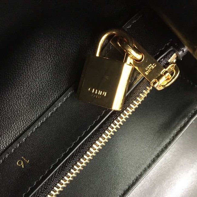 CELINE SMALL 16 BAG IN SATINATED CALFSKIN A188003 black