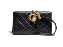 Chanel clutch Lambskin & Gold-Tone Metal AS0178 black