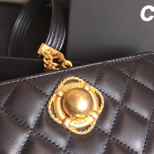 Chanel clutch Lambskin & Gold-Tone Metal AS0178 black