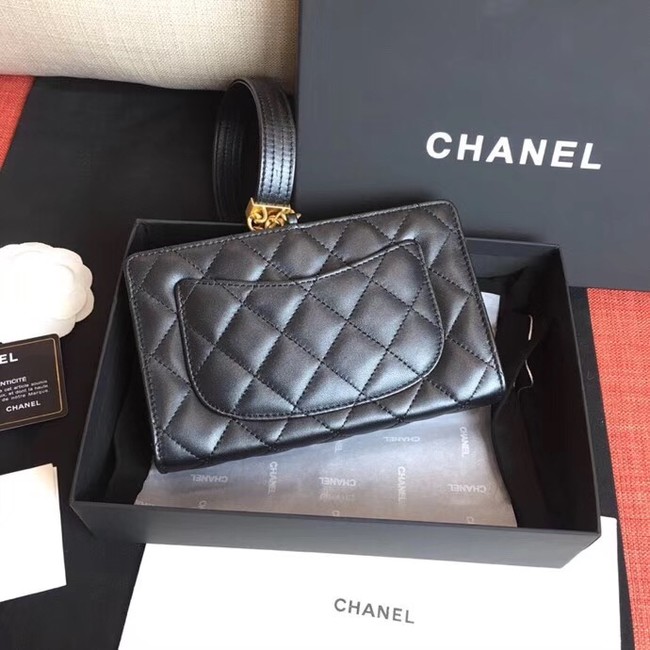 Chanel clutch Lambskin & Gold-Tone Metal AS0178 black