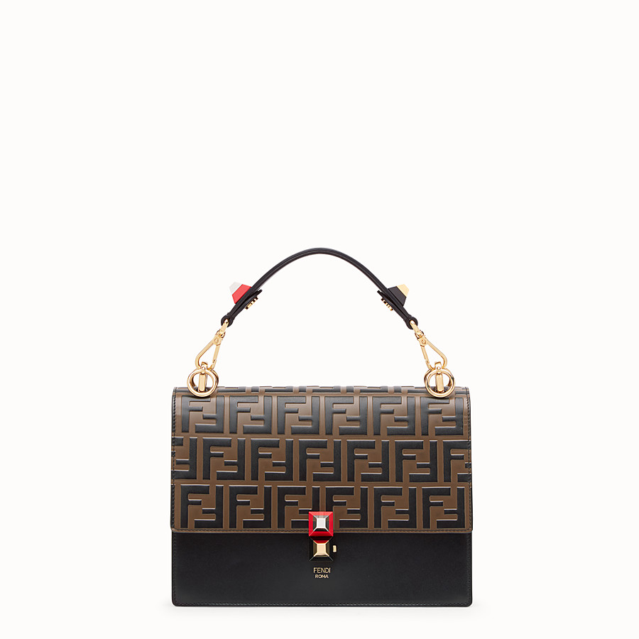 FENDI KAN I Black leather bag 8BT283A