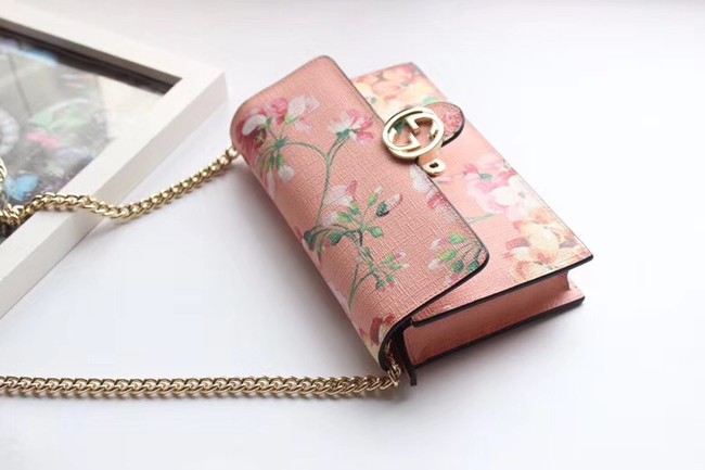 Gucci GG top quality canvas shoulder clutch purse 409340 pink