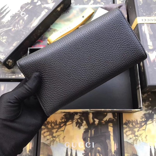 Gucci Leather zip around wallet with bow 524290 black