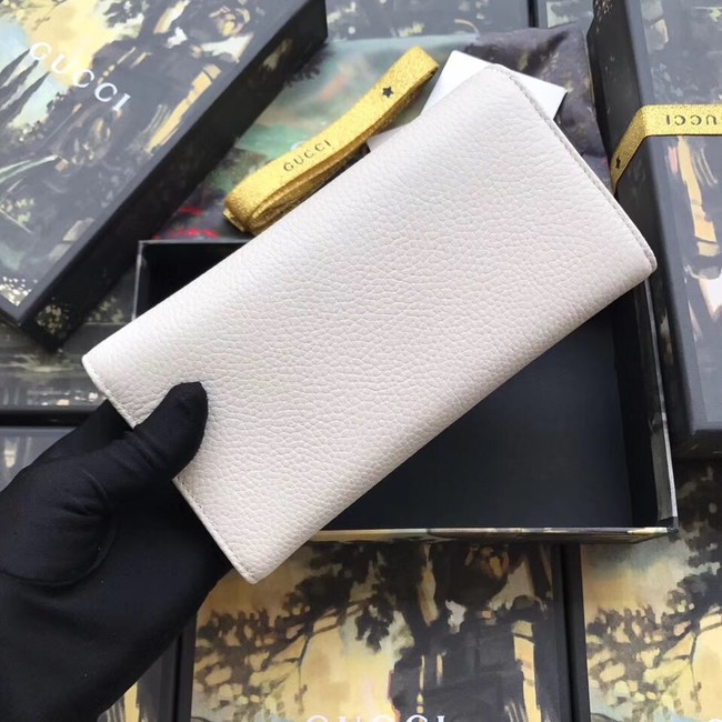 Gucci Leather zip around wallet with bow 524290 white