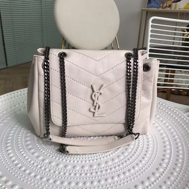 SAINT LAURENT leather shoulder bag Y554248 cream