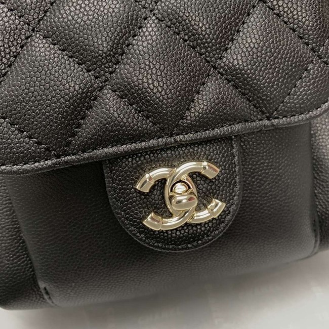 Chanel Grained Calfskin & Gold-Tone Metal backpack AS0003 black