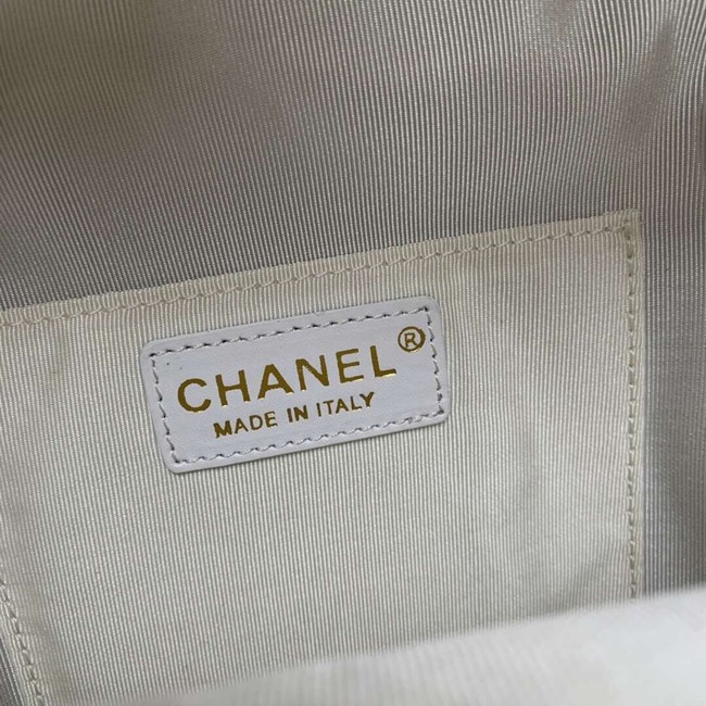 Chanel Grained Calfskin & Gold-Tone Metal backpack AS0003 creamy-white