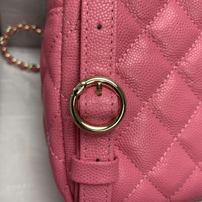 Chanel Grained Calfskin & Gold-Tone Metal backpack AS0003 rose