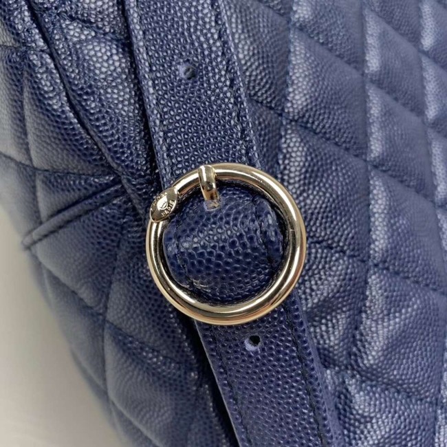 Chanel Grained Calfskin & Gold-Tone Metal backpack AS0004 blue