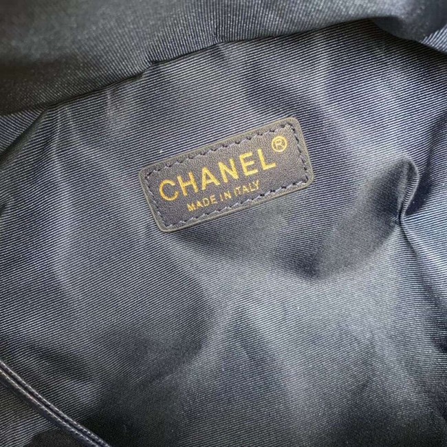 Chanel Grained Calfskin & Gold-Tone Metal backpack AS0004 blue