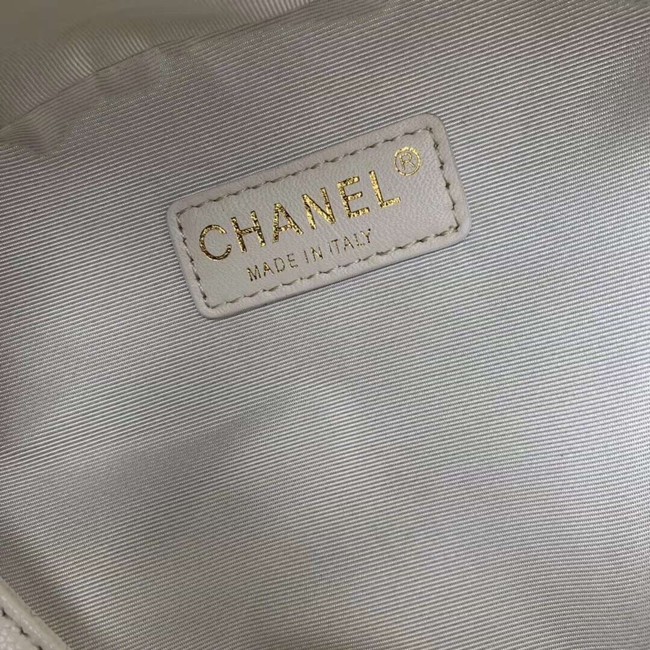 Chanel Grained Calfskin & Gold-Tone Metal backpack AS0004 creamy-white