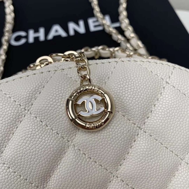 Chanel Grained Calfskin & Gold-Tone Metal backpack AS0004 creamy-white