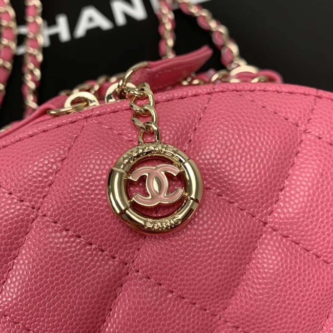 Chanel Grained Calfskin & Gold-Tone Metal backpack AS0004 rose