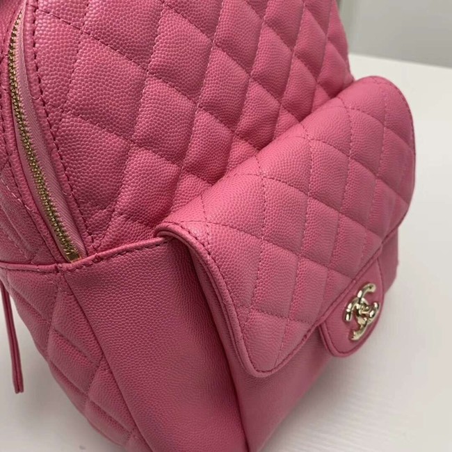 Chanel Grained Calfskin & Gold-Tone Metal backpack AS0004 rose