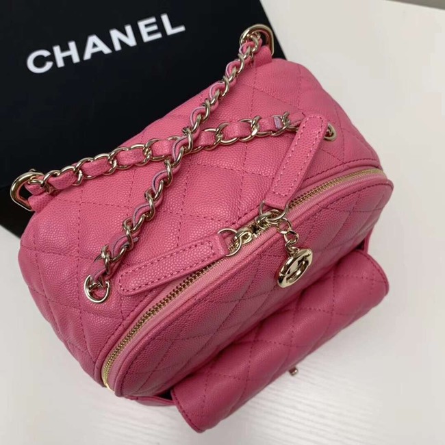 Chanel Grained Calfskin & Gold-Tone Metal backpack AS0004 rose