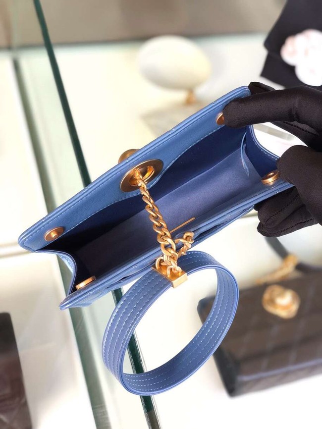Chanel clutch Lambskin & Gold-Tone Metal AS0178 blue