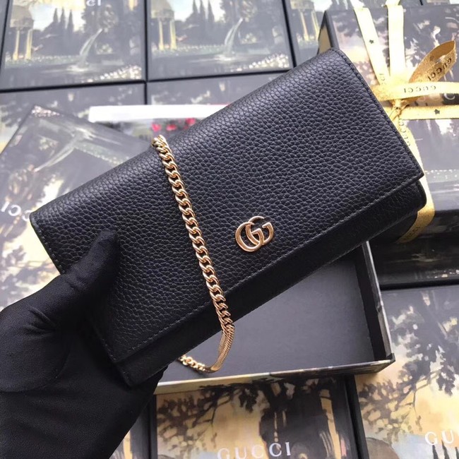 Gucci GG Marmont leather chain wallet 546585 black