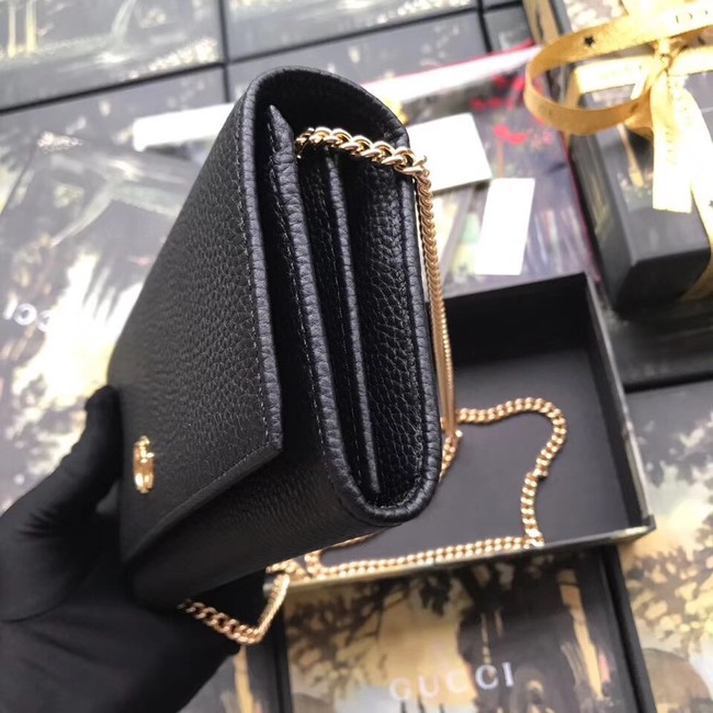 Gucci GG Marmont leather chain wallet 546585 black