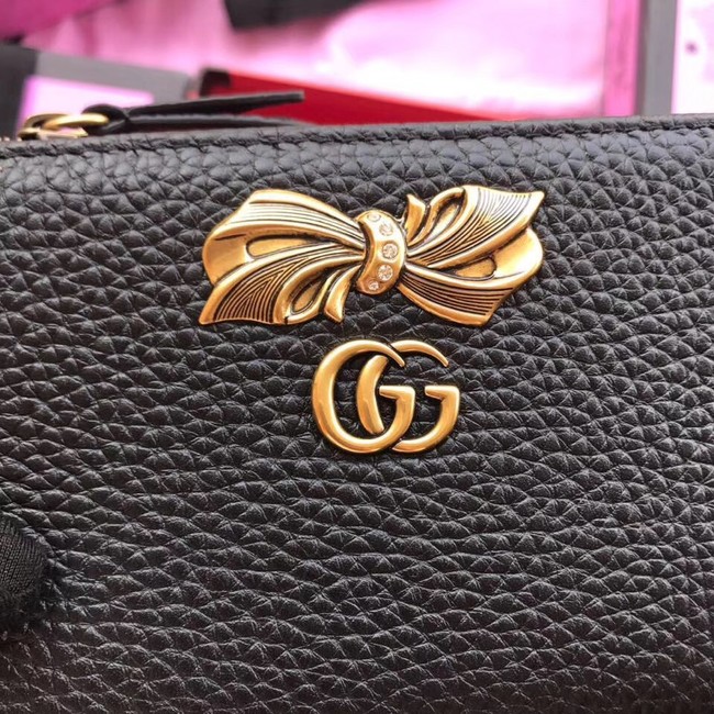 Gucci Leather card case with bow 524300 black