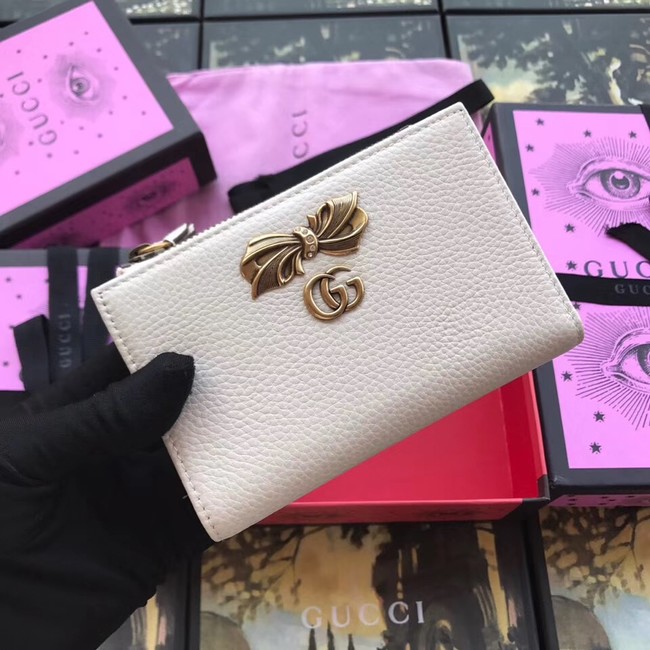 Gucci Leather card case with bow 524300 white