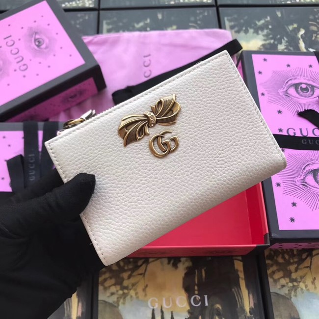 Gucci Leather card case with bow 524300 white