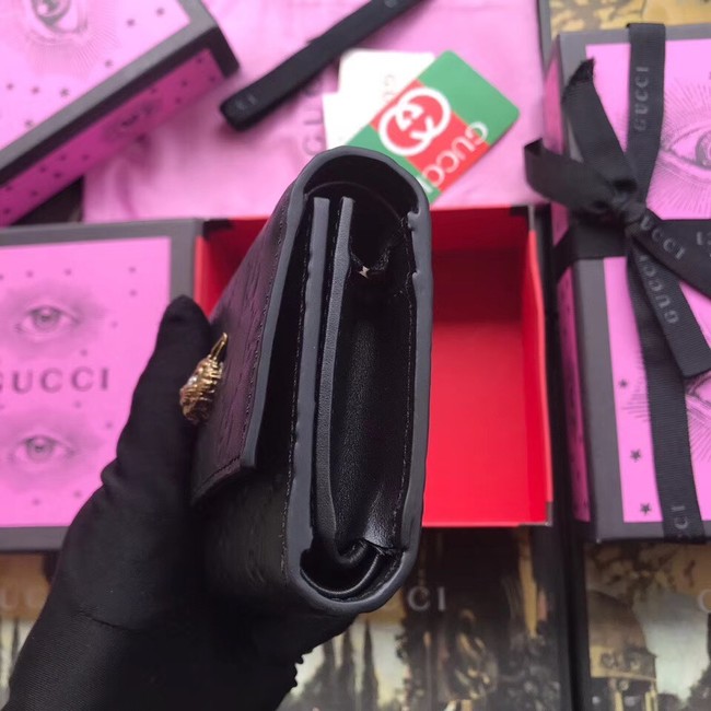 Gucci Signature card case with cat 548050 black